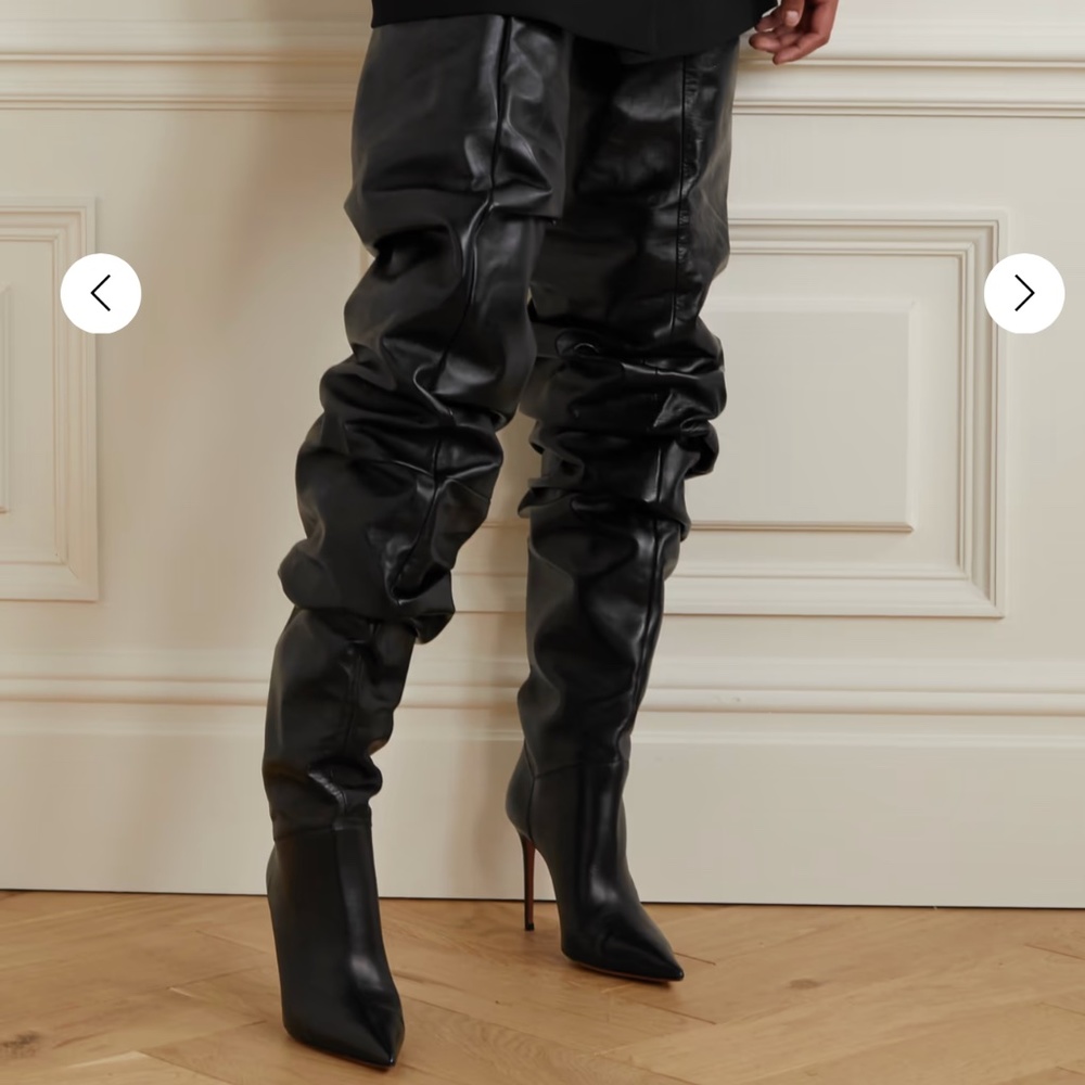 Amina Muaddi Jahleel Over-The-Knee Boots Worn Once